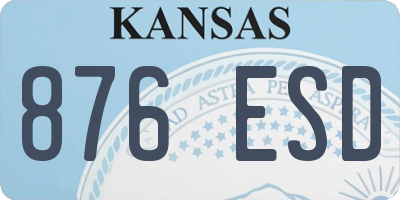 KS license plate 876ESD