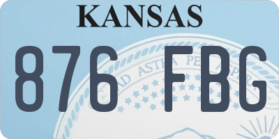 KS license plate 876FBG