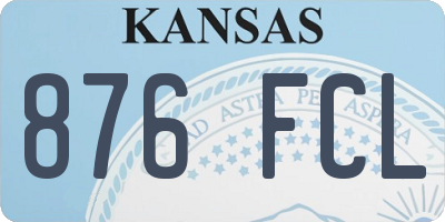 KS license plate 876FCL