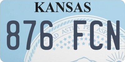 KS license plate 876FCN