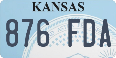 KS license plate 876FDA