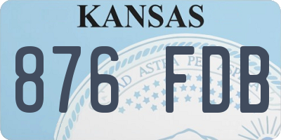 KS license plate 876FDB