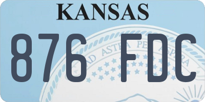 KS license plate 876FDC