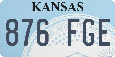 KS license plate 876FGE
