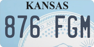 KS license plate 876FGM
