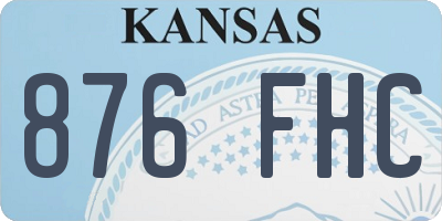 KS license plate 876FHC