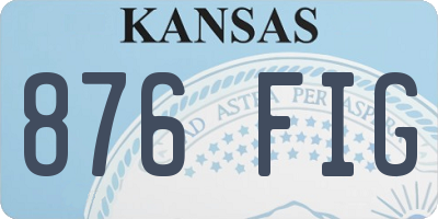 KS license plate 876FIG
