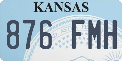 KS license plate 876FMH