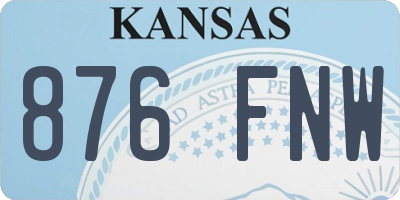 KS license plate 876FNW