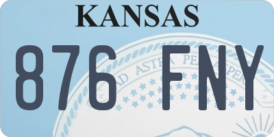 KS license plate 876FNY