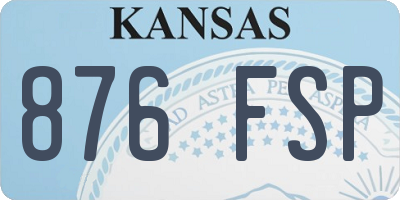 KS license plate 876FSP