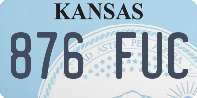 KS license plate 876FUC
