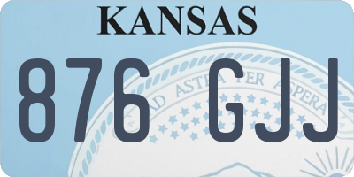 KS license plate 876GJJ