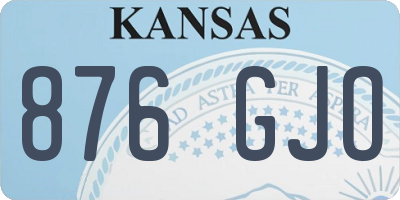 KS license plate 876GJO