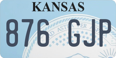 KS license plate 876GJP