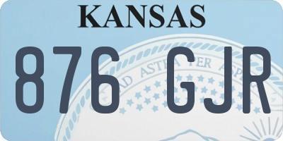 KS license plate 876GJR
