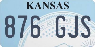 KS license plate 876GJS