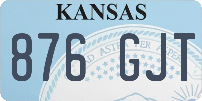 KS license plate 876GJT