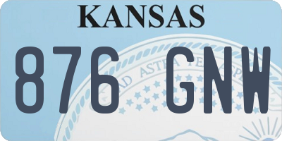 KS license plate 876GNW