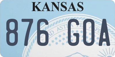 KS license plate 876GOA