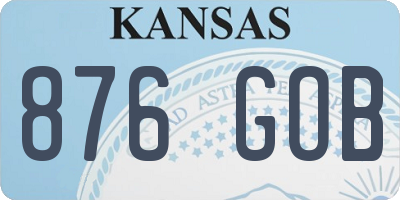 KS license plate 876GOB