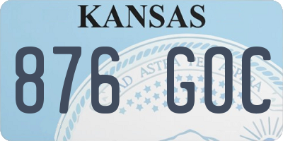 KS license plate 876GOC