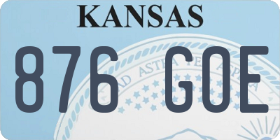 KS license plate 876GOE