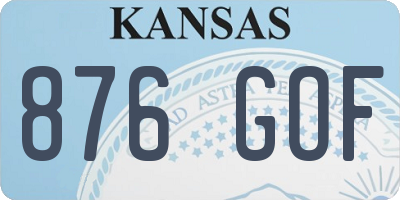 KS license plate 876GOF