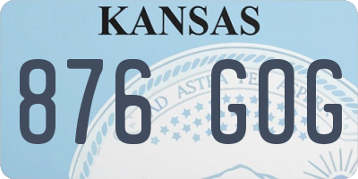 KS license plate 876GOG