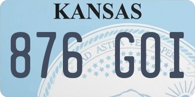 KS license plate 876GOI