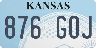 KS license plate 876GOJ
