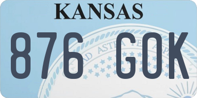 KS license plate 876GOK