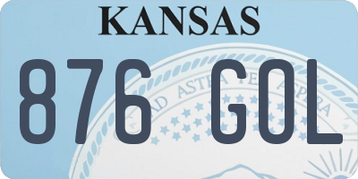 KS license plate 876GOL