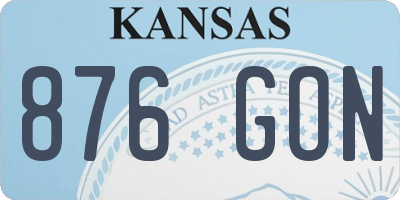 KS license plate 876GON