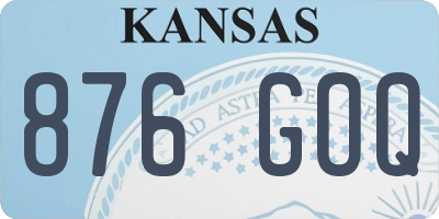 KS license plate 876GOQ