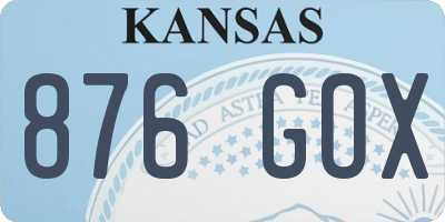 KS license plate 876GOX