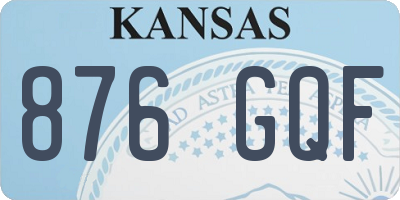 KS license plate 876GQF