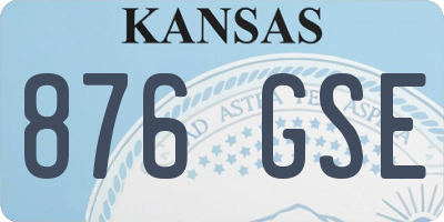 KS license plate 876GSE