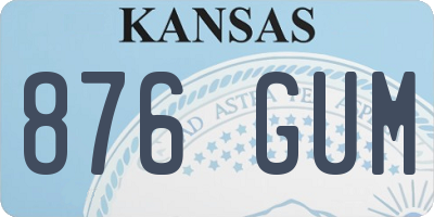 KS license plate 876GUM