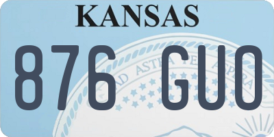 KS license plate 876GUO