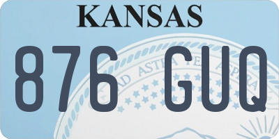 KS license plate 876GUQ