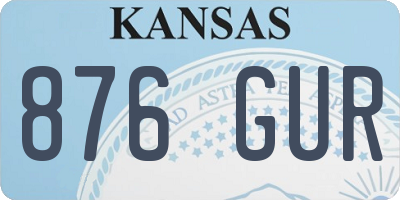 KS license plate 876GUR