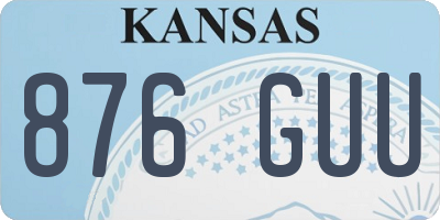 KS license plate 876GUU