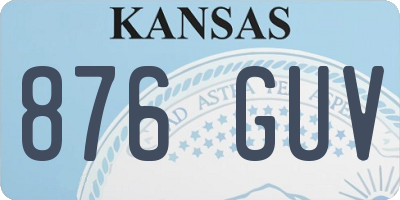 KS license plate 876GUV