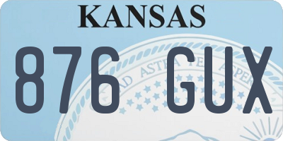 KS license plate 876GUX