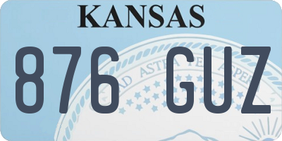 KS license plate 876GUZ
