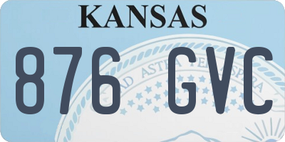 KS license plate 876GVC