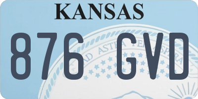 KS license plate 876GVD