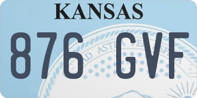 KS license plate 876GVF
