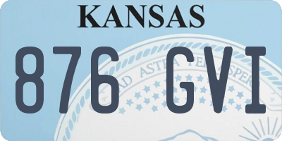 KS license plate 876GVI